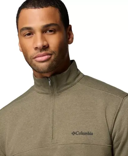 Men's Hart Mountain II Quarter-Zip Fleece Sweatshirt - Stone Green Heather - 4