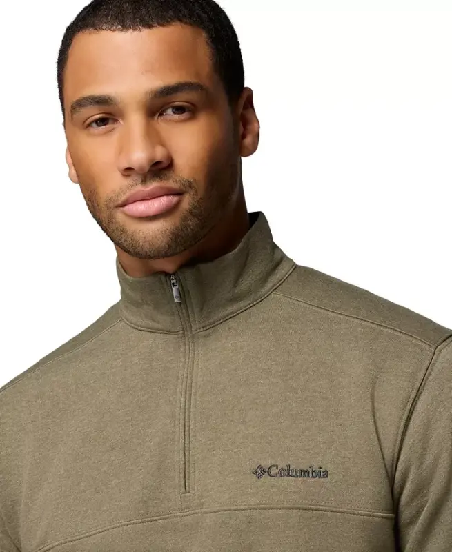 Men's Hart Mountain II Quarter-Zip Fleece Sweatshirt - Stone Green Heather - 4
