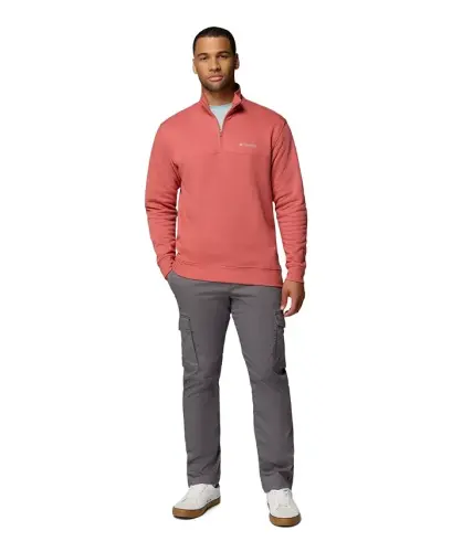 Men's Hart Mountain II Quarter-Zip Fleece Sweatshirt - Washed Red Heather - COLUMBIA (1)