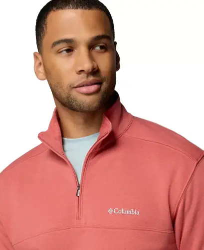 Men's Hart Mountain II Quarter-Zip Fleece Sweatshirt - Washed Red Heather - 12