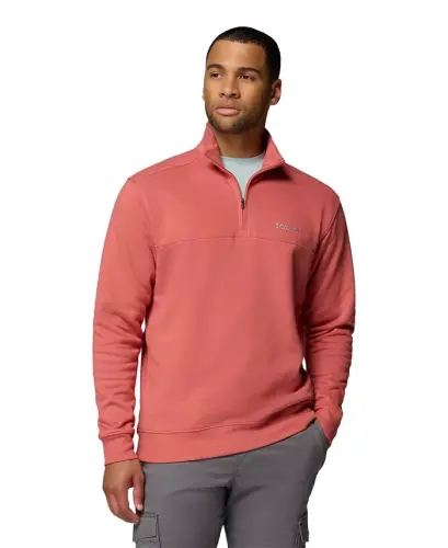 Men's Hart Mountain II Quarter-Zip Fleece Sweatshirt - Washed Red Heather - 1