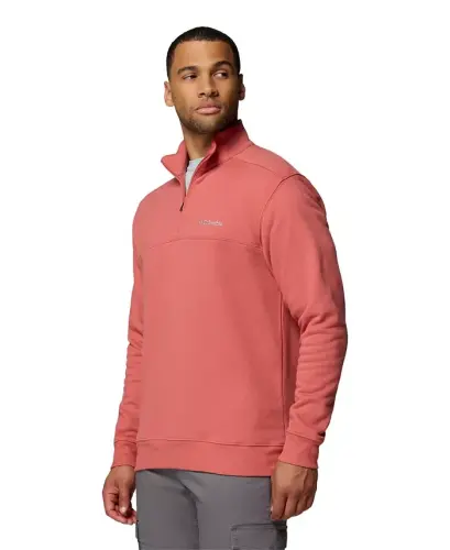Men's Hart Mountain II Quarter-Zip Fleece Sweatshirt - Washed Red Heather - 3