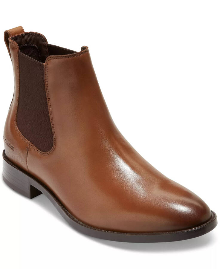 Men's Hawthorne Leather Pull-On Chelsea Boots British Tan / Dark Chocolate Wr - 1