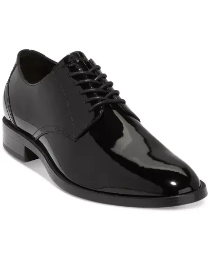 Men's Hawthorne Plain Oxford Dress Shoe-Black Patent / Black 