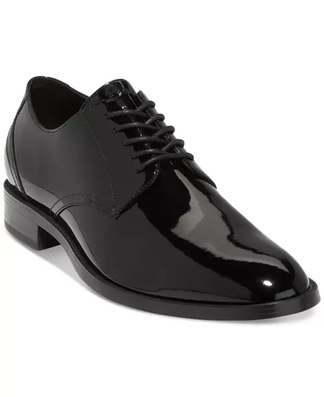 Men's Hawthorne Plain Oxford Dress Shoe-Black Patent / Black - 1