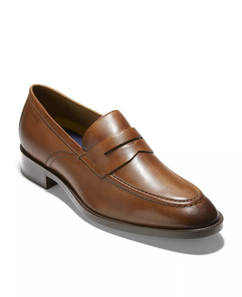 Men's Hawthorne Slip-On Leather Penny Loafers Brown - 1