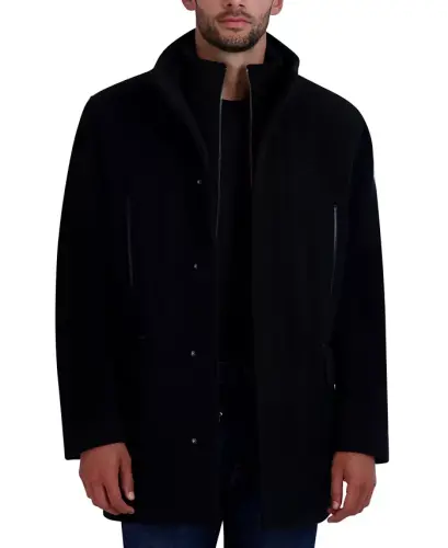 Men's Heavy Plush Car Coat - Black - 4