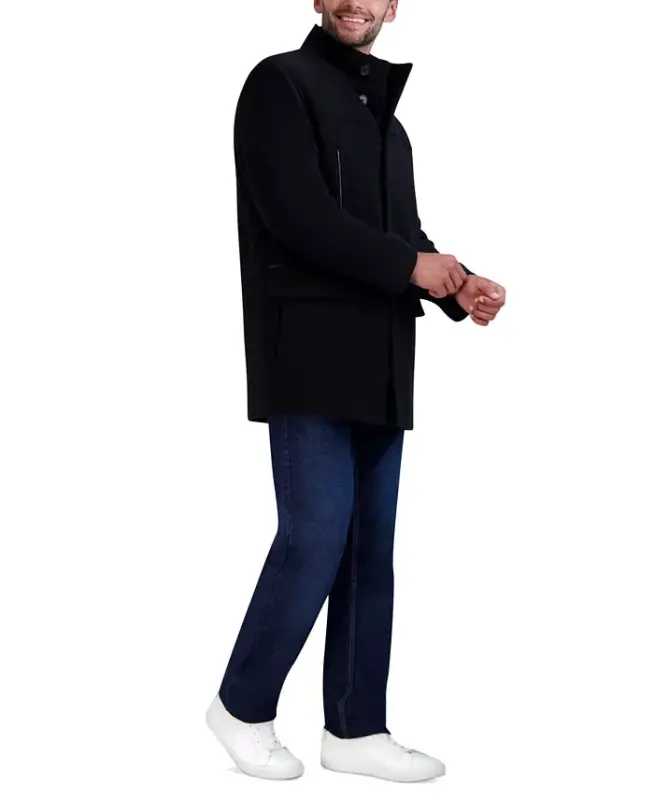 Men's Heavy Plush Car Coat - Black - 2