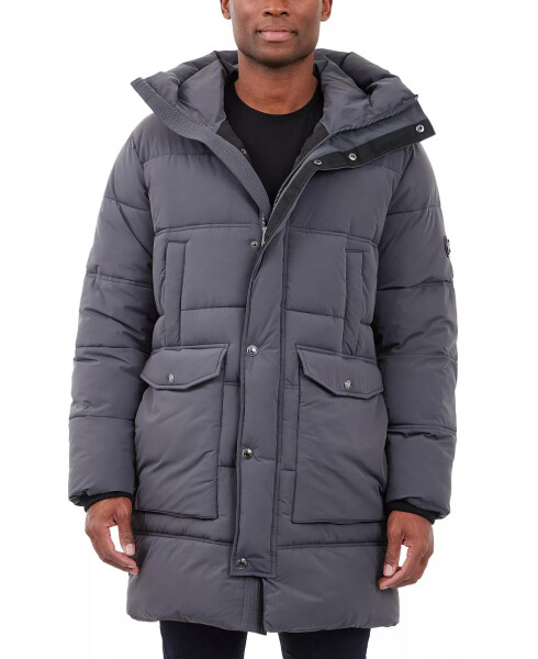 Men's Heavyweight Hooded Long Puffer Coat Charcoal - 1