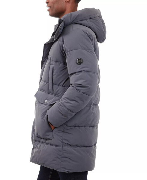 Men's Heavyweight Hooded Long Puffer Coat Charcoal - 3