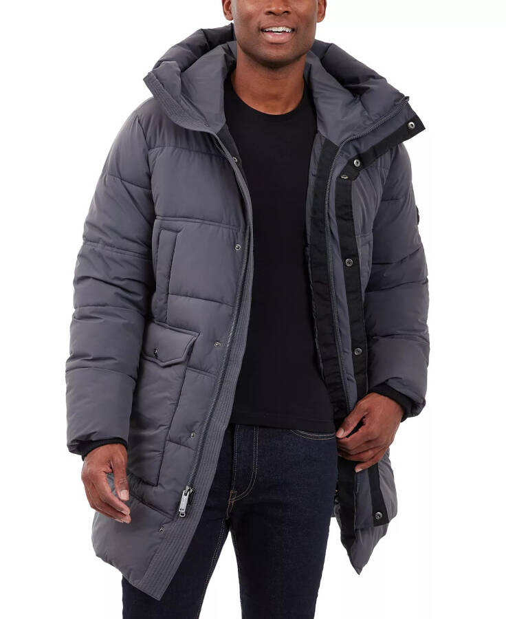 Men's Heavyweight Hooded Long Puffer Coat Charcoal - 4