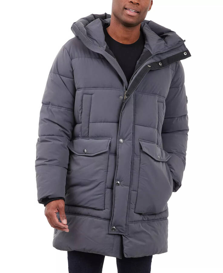 Men's Heavyweight Hooded Long Puffer Coat Charcoal - 5