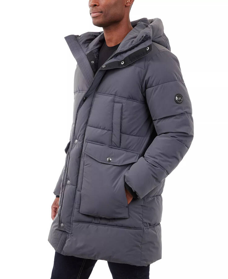 Men's Heavyweight Hooded Long Puffer Coat Charcoal - 6