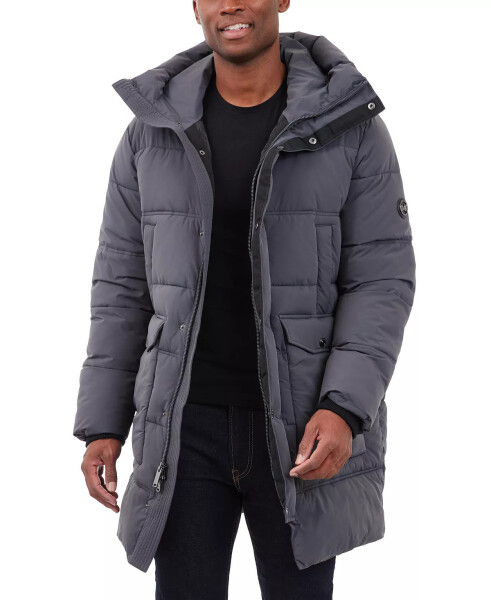 Men's Heavyweight Hooded Long Puffer Coat Charcoal - 7