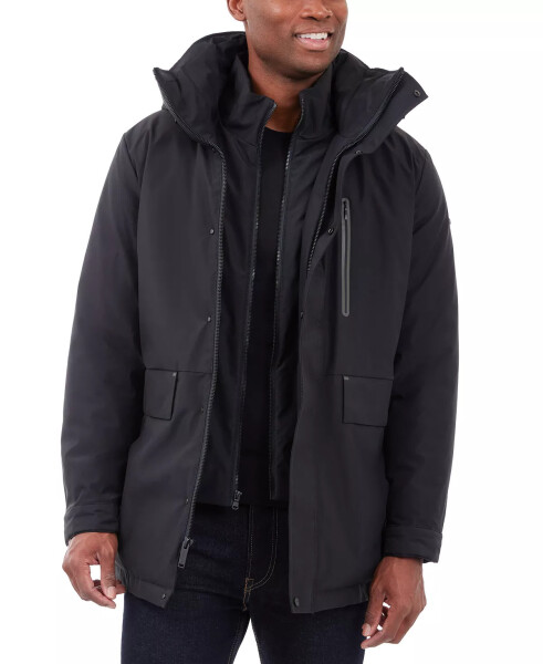 Men's Heavyweight Hooded Park Jacket Black - 1