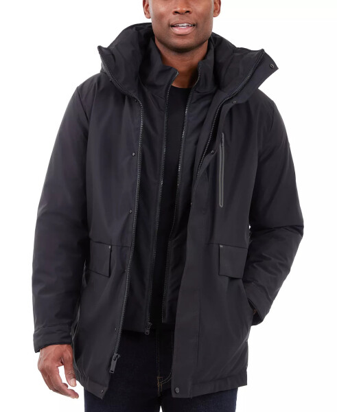 Men's Heavyweight Hooded Park Jacket Black - 4