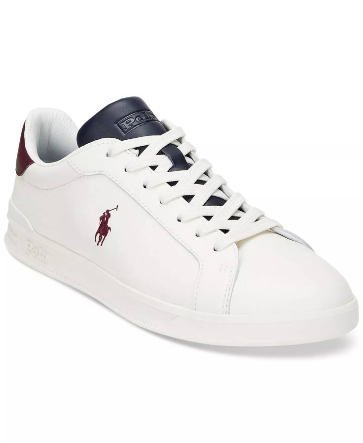 Men's Heritage Court II Leather Sneaker WHITE/NAVY/WINE - 1