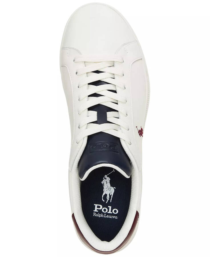 Men's Heritage Court II Leather Sneaker WHITE/NAVY/WINE - 3