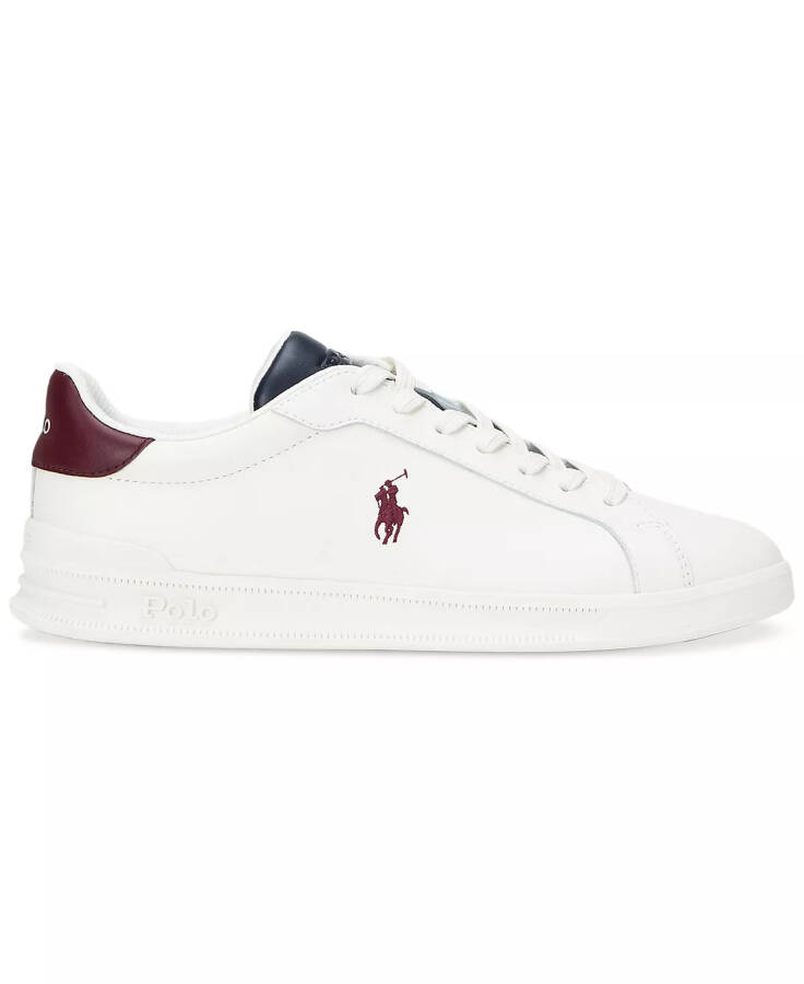 Men's Heritage Court II Leather Sneaker WHITE/NAVY/WINE - 4