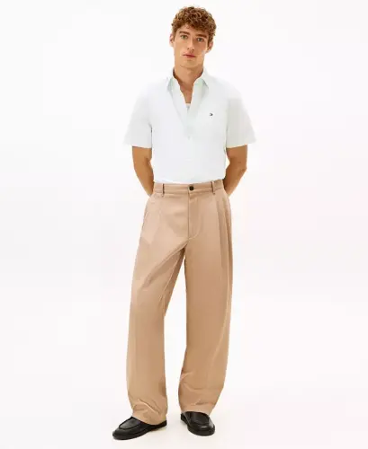 Men's Heritage Short-Sleeve Solid Oxford Shirt - Opal Green - TOMMY HILFIGER (1)