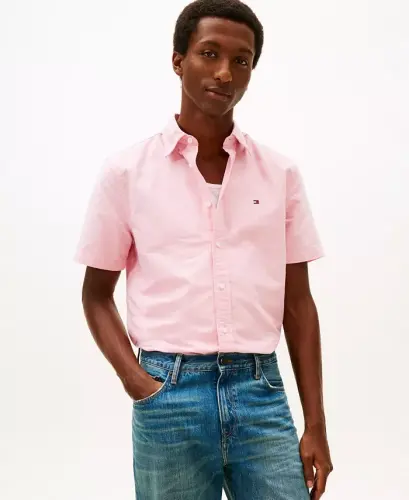 Men's Heritage Short-Sleeve Solid Oxford Shirt - Vintage Red - 1
