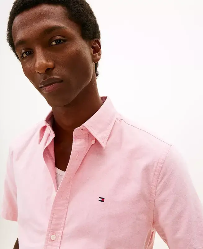 Men's Heritage Short-Sleeve Solid Oxford Shirt - Vintage Red - 3