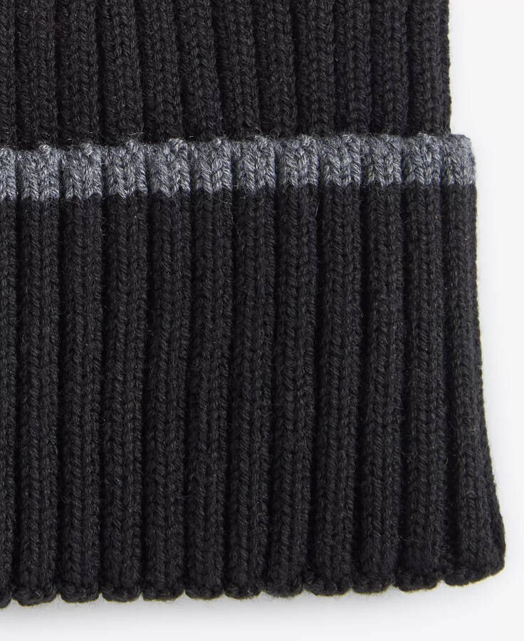 Men's Heritage Ribbed-knit Tipped Cuffed Beanie Caviar - 2