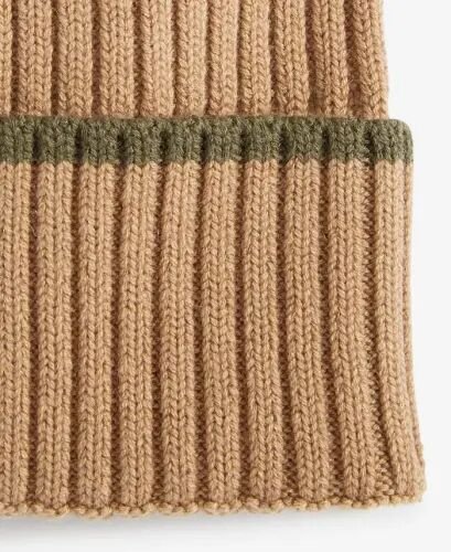 Men's Heritage Ribbed-knit Tipped Cuffed Beanie - Oxford Tan - Cole Haan (1)