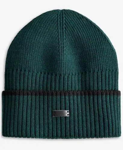 Men's Heritage Ribbed-knit Tipped Cuffed Beanie - Scarab - 1