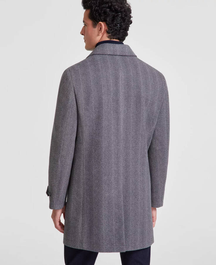 Men's Herringbone Charcoal Overcoat Charcoal - 2