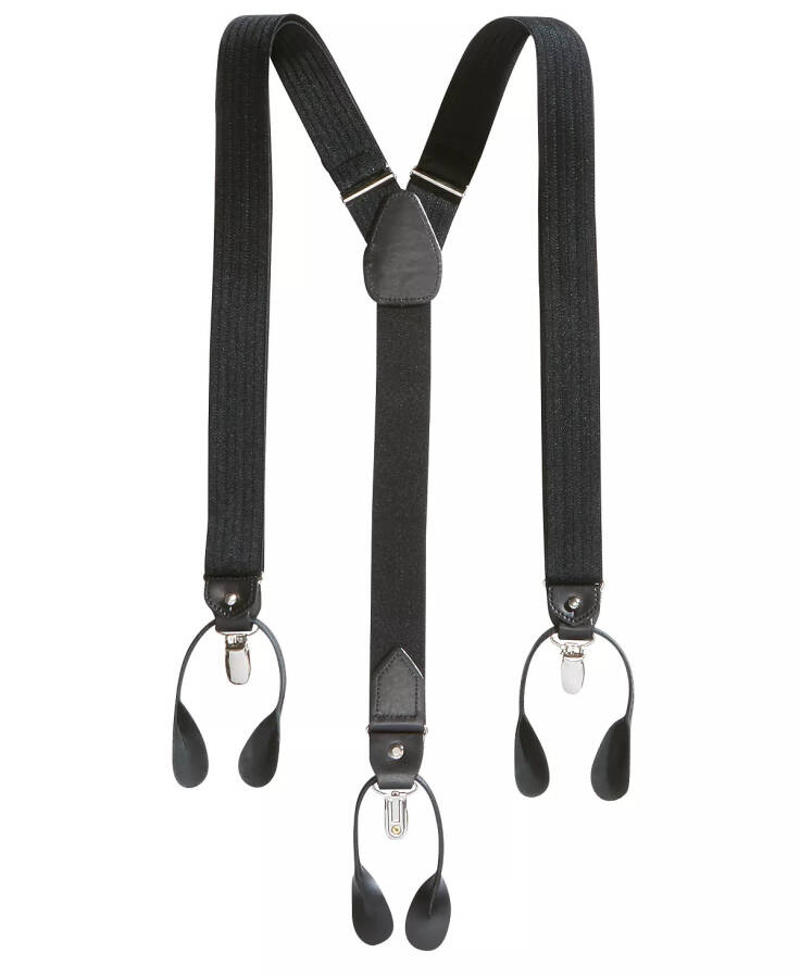 Men's Herringbone Convertible Suspenders Black - 2