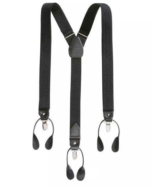 Men's Herringbone Convertible Suspenders Black - 1