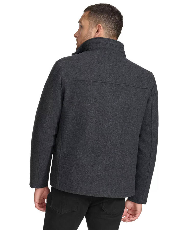 Men's Hipster Full-Zip Jacket with Zip-Out Hood-Dark Charcoal - 2