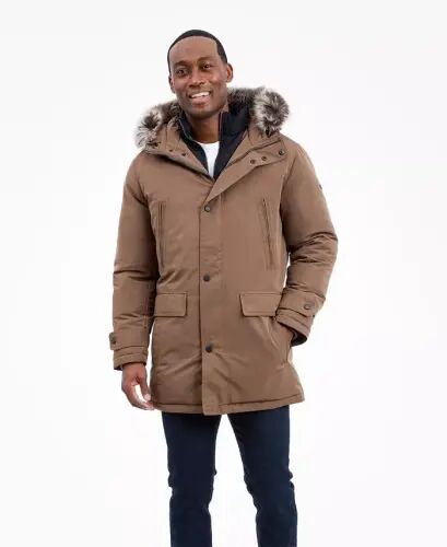 Men's Hooded Bib Snorkel Parka Coat, Created for Modazone - Mocha - 2