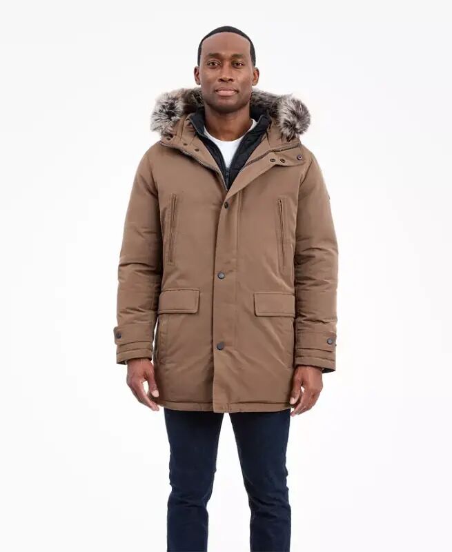 Men's Hooded Bib Snorkel Parka Coat, Created for Modazone - Mocha - 7