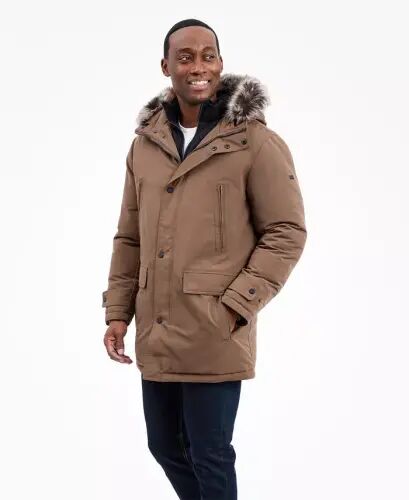 Men's Hooded Bib Snorkel Parka Coat, Created for Modazone - Mocha - 8