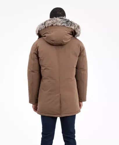 Men's Hooded Bib Snorkel Parka Coat, Created for Modazone - Mocha - 6