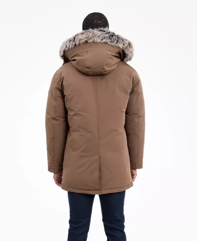 Men's Hooded Bib Snorkel Parka Coat, Created for Modazone - Mocha - 6