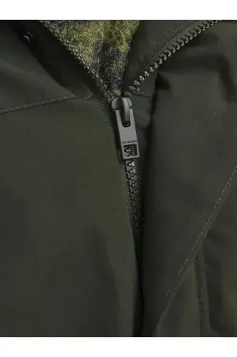 Men's Hooded Long Coat Khaki Parka 12236096-Rosin - 6