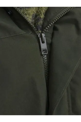 Men's Hooded Long Coat Khaki Parka 12236096 - Rosin - 6