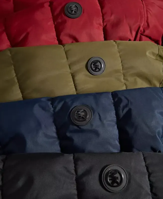 Men's Hooded Puffer Bomber Jacket - Dark Brandy - 5