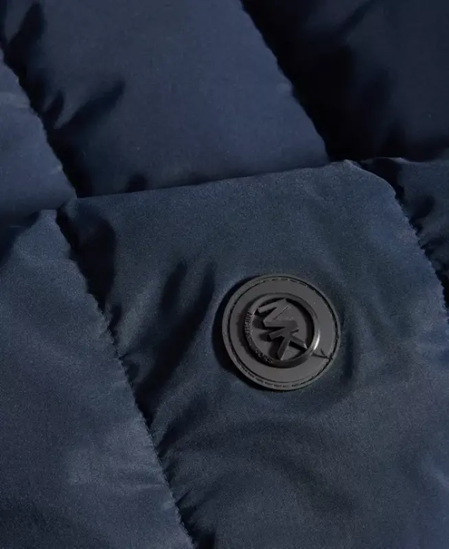 Men's Hooded Puffer Bomber Jacket - Midnight Blue - 3