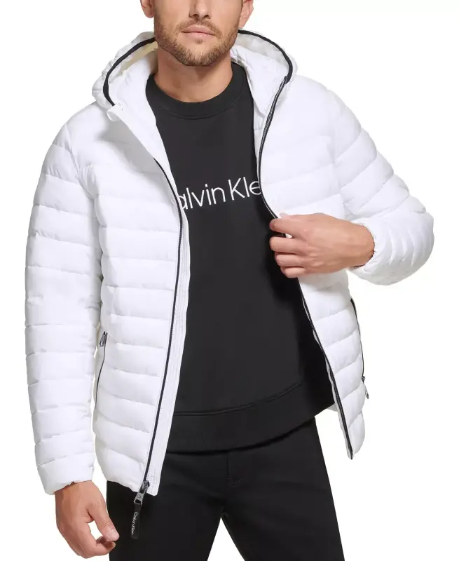 Men's Hooded & Quilted Packable Jacket - 4