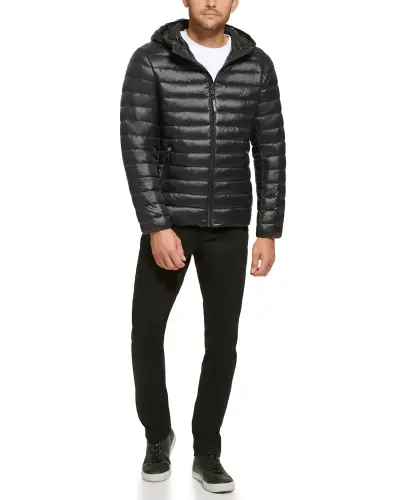 Men's Hooded & Quilted Packable Jacket-Black - CALVIN KLEIN (1)