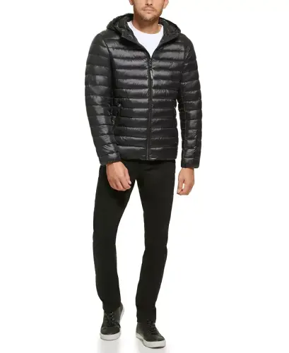 Men's Hooded & Quilted Packable Jacket-Black - CALVIN KLEIN (1)