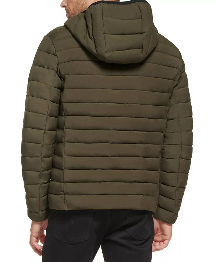 Men's Hooded & Quilted Packable Jacket Olive - 2