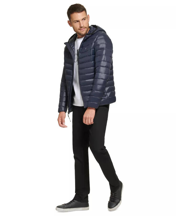 Men's Hooded & Quilted Packable Jacket True Navy - 5