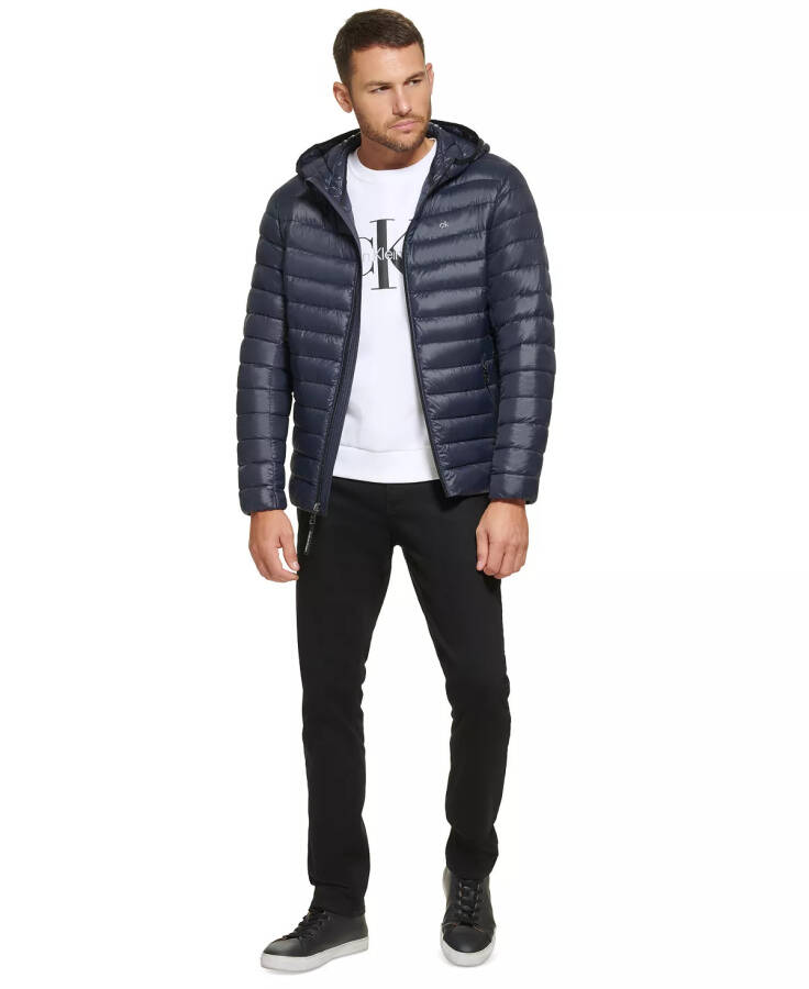 Men's Hooded & Quilted Packable Jacket True Navy - 6