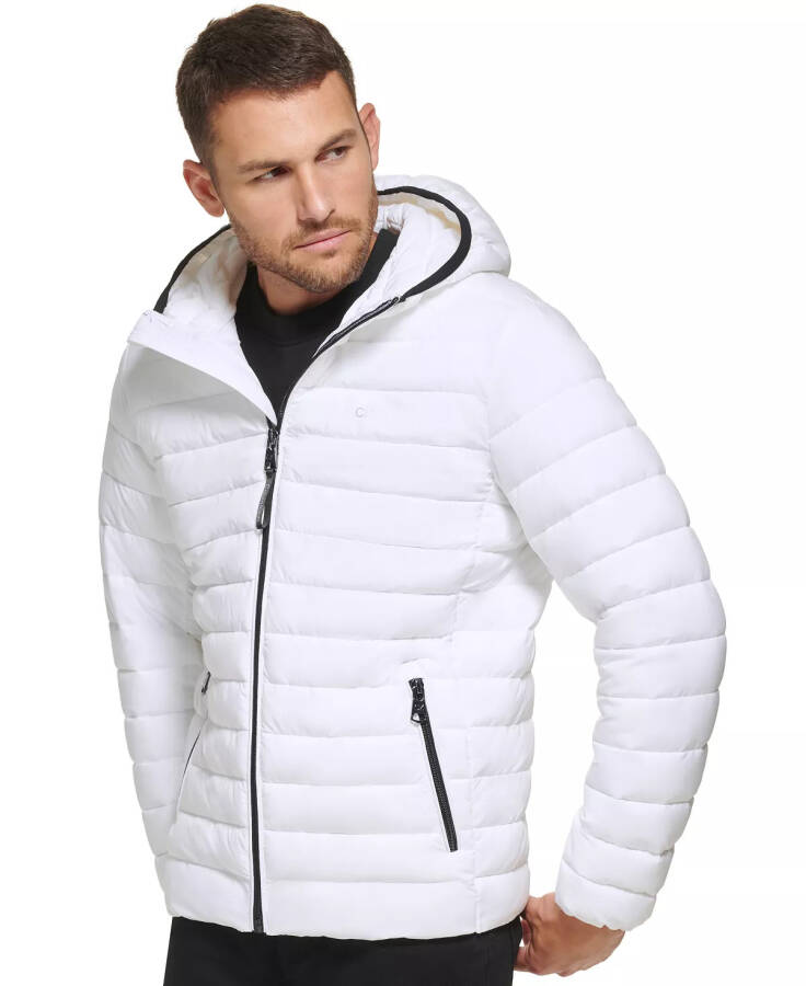 Men's Hooded & Quilted Packable Jacket White - 1