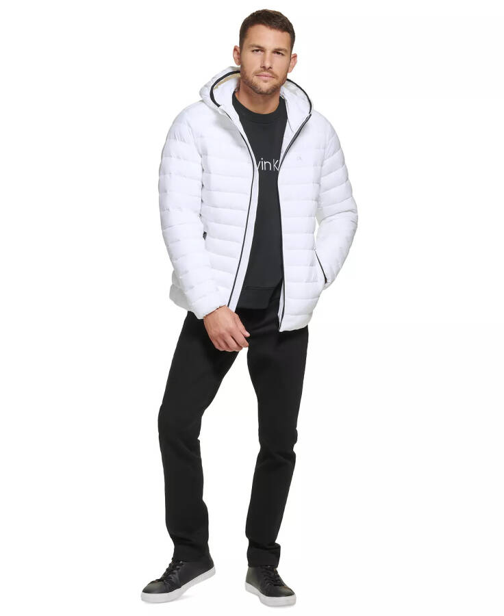 Men's Hooded & Quilted Packable Jacket White - 3